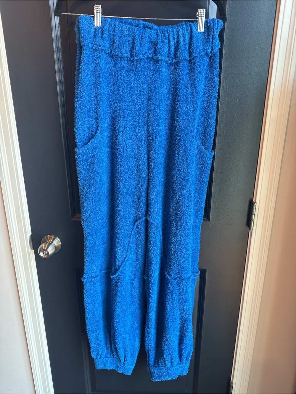 Free People Cozy Textured Blue Lounge Pants
